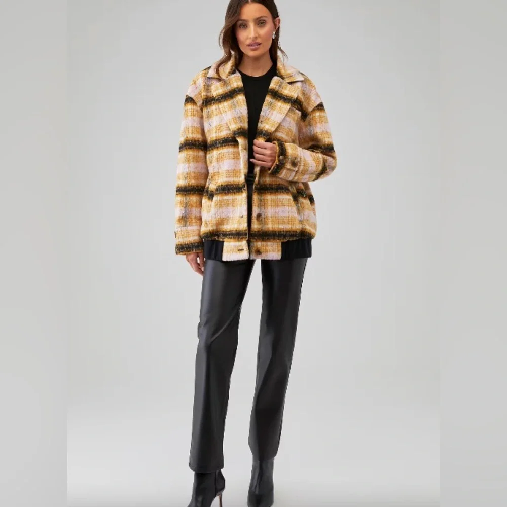 For Love & Lemons Rachel Jacket XXS NWT – Fuzzy Plaid Fall Layer - Picture 7 of 7